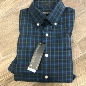 Banana republic plaid button up shirt men’s XXS